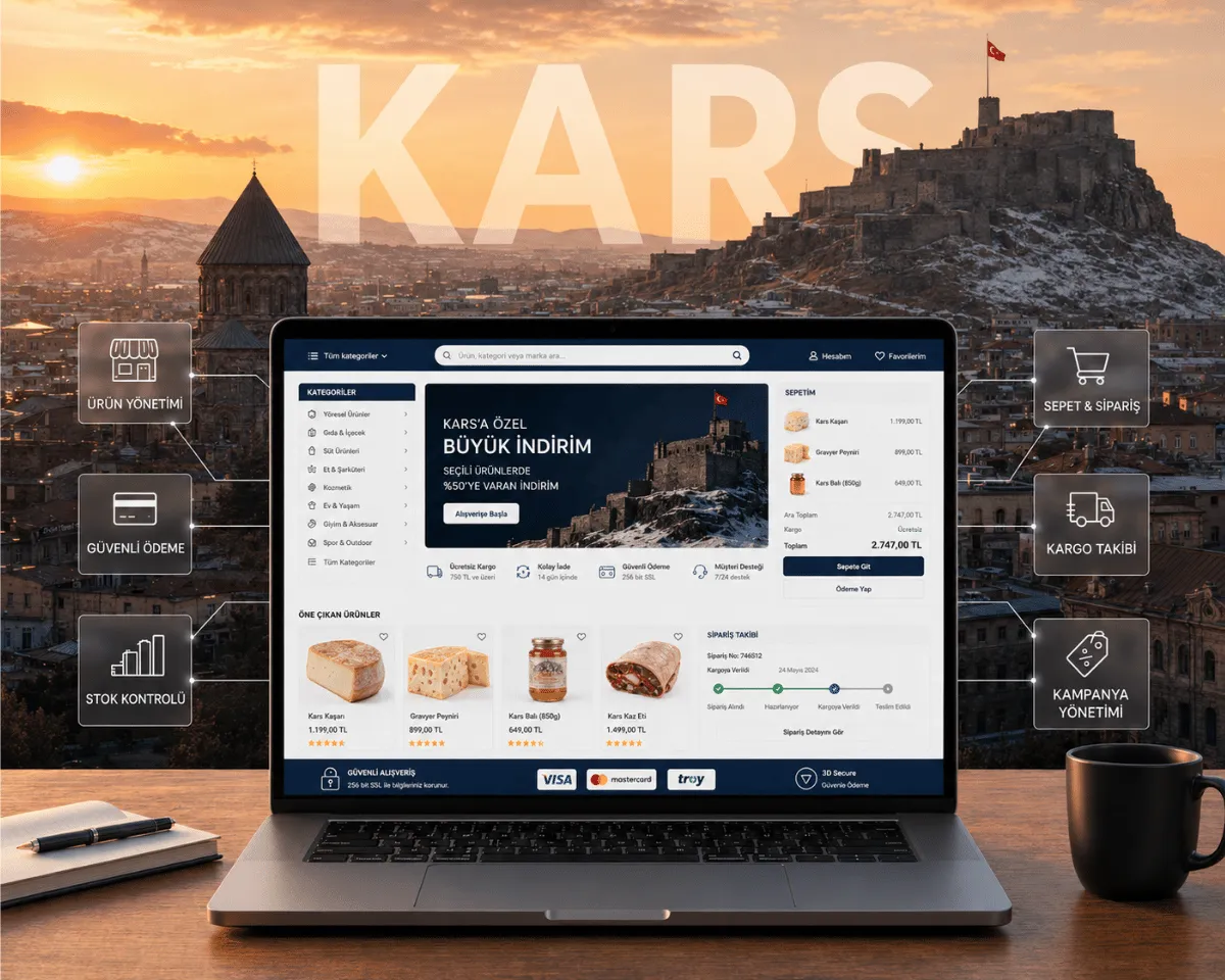 Kars E-Ticaret Sitesi ve Online Satış Altyapısı - Webioo