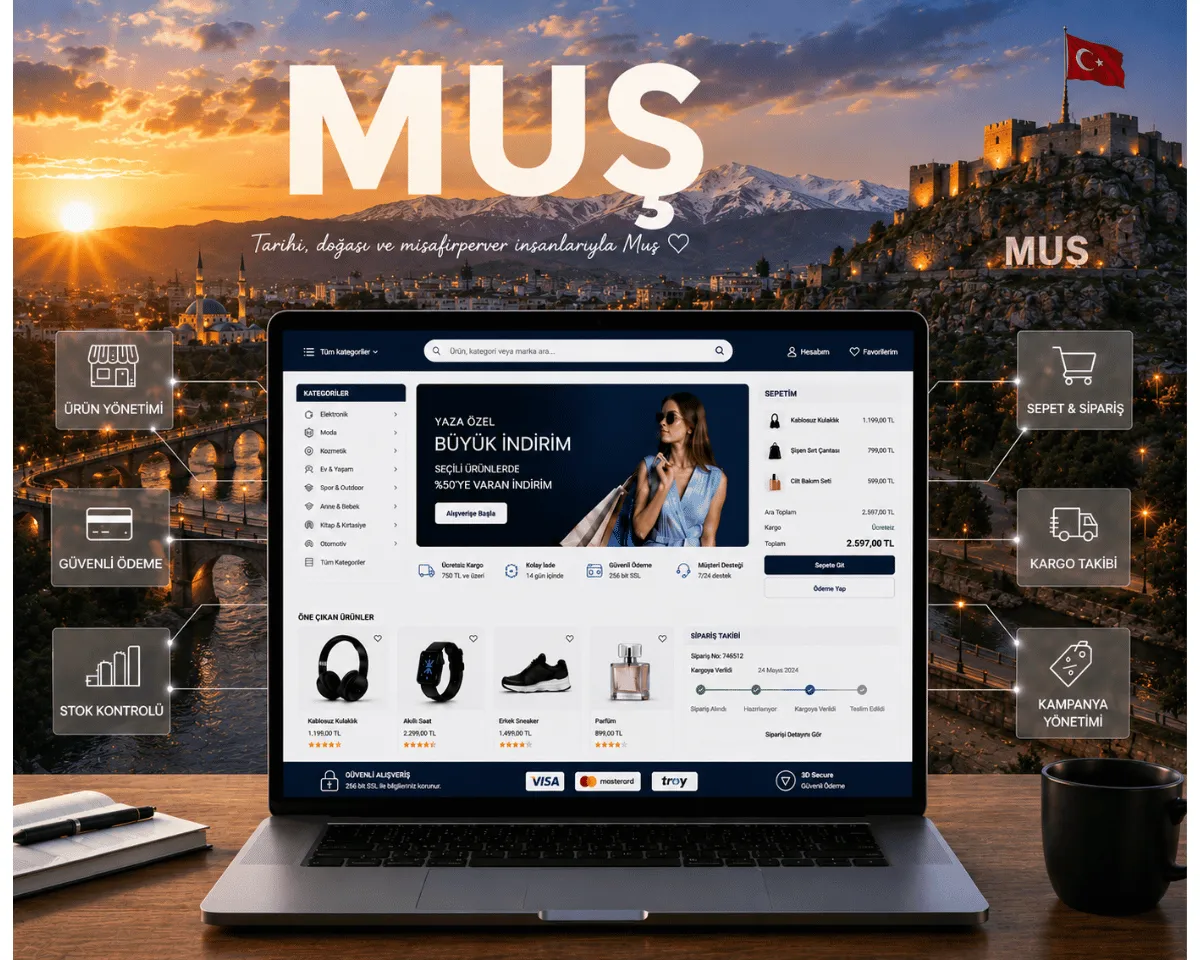 Muş E-Ticaret Sitesi Kurulumu - Webioo