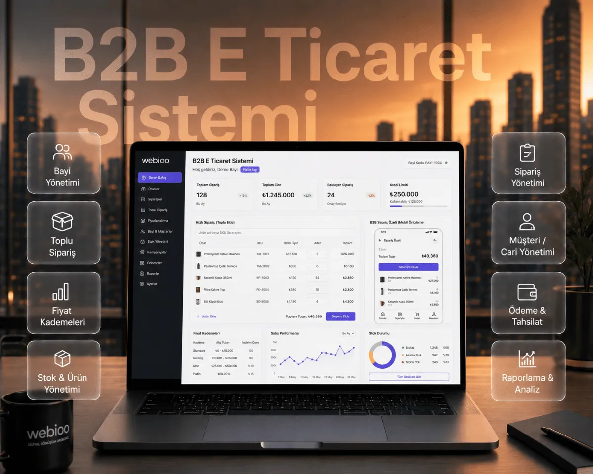 B2B E Ticaret Sistemi hizmeti | Webioo