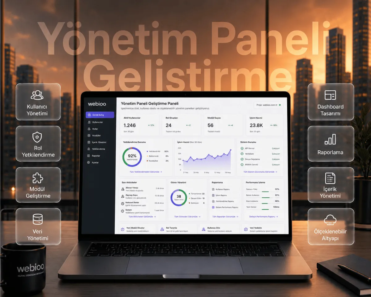 Yönetim Paneli Geliştirme hizmeti | Webioo